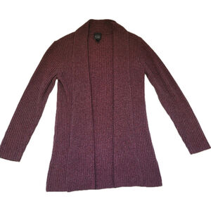 NWOT Eileen Fisher Women's Silk Long Sleeves Open Front Cardigan Burgundy PP